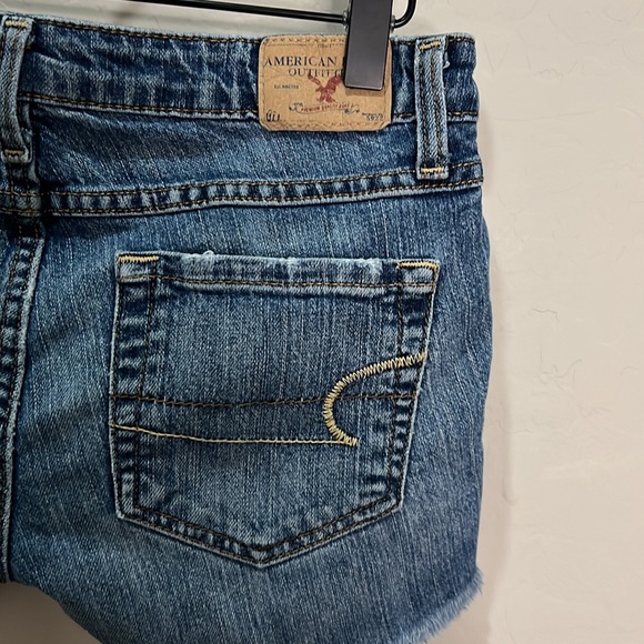 American Eagle Jean Short Skinny Stretch Cutoff Vintage Y2K Fray Cuff Distressed - Picture 7 of 12